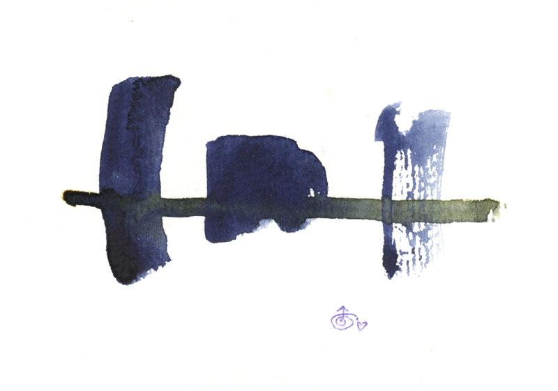 Gottfried Staudacher: O.T., Aquarell, 10x15 cm, 2001